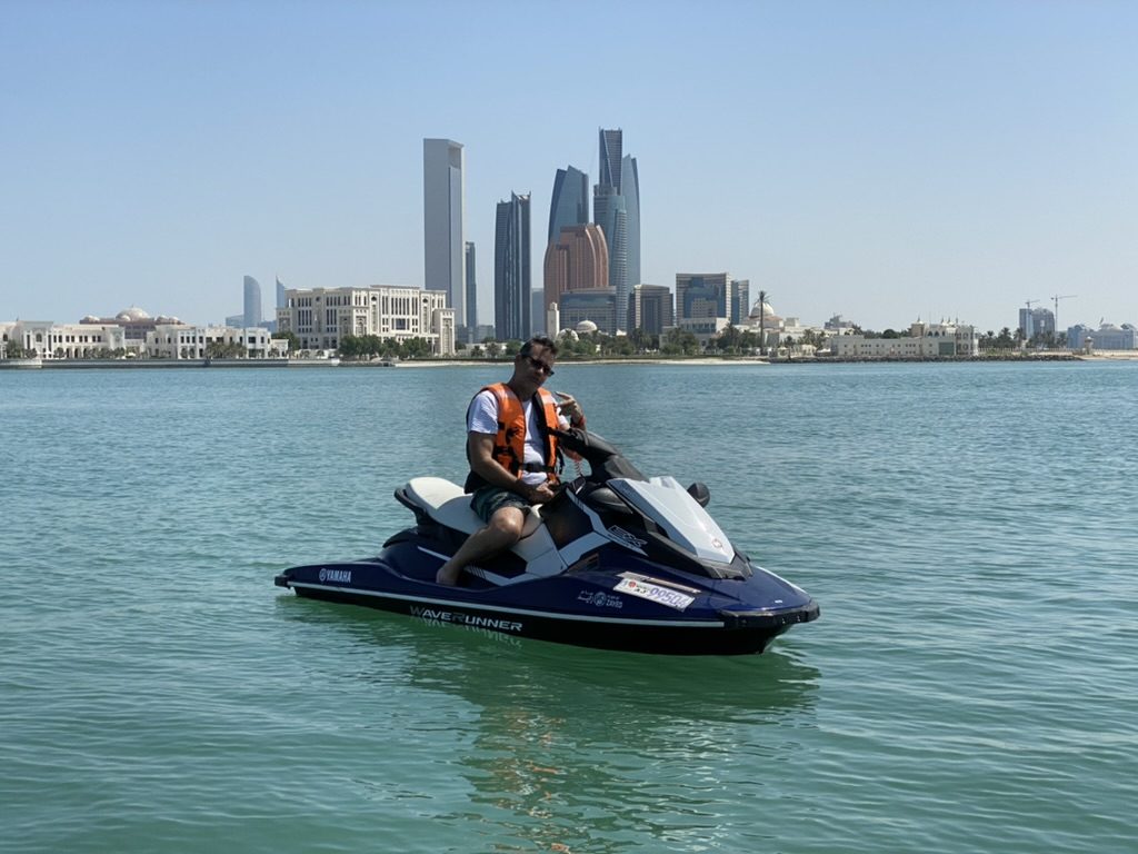 Yamaha WaveRunner with the Abu Dhabi skyline behind